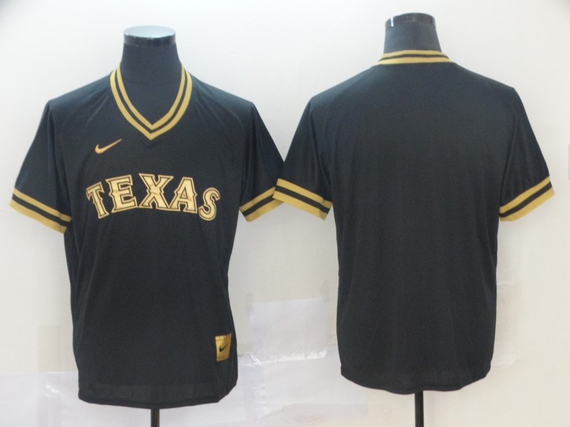 Men's Texas Rangers Black Blank Jersey